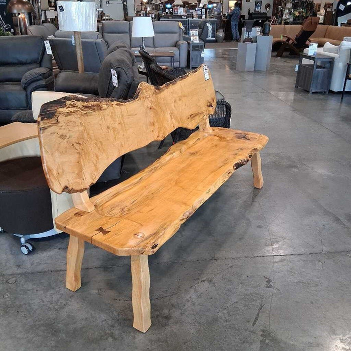 Custom Live Edge Pine Bench