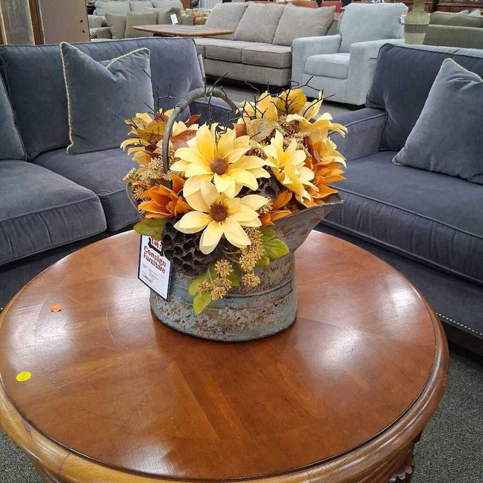 Floral Arrangement in Metal Vase
