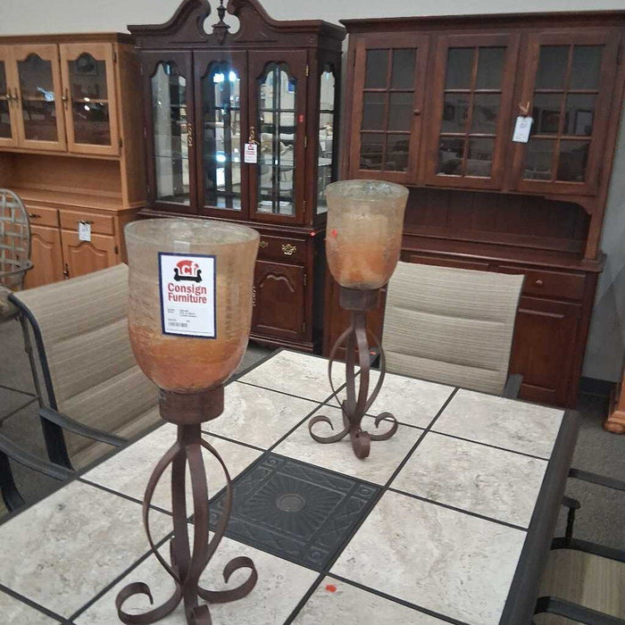 Pair of Metal Candle Holders