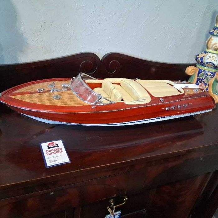 Large Red Model Boat