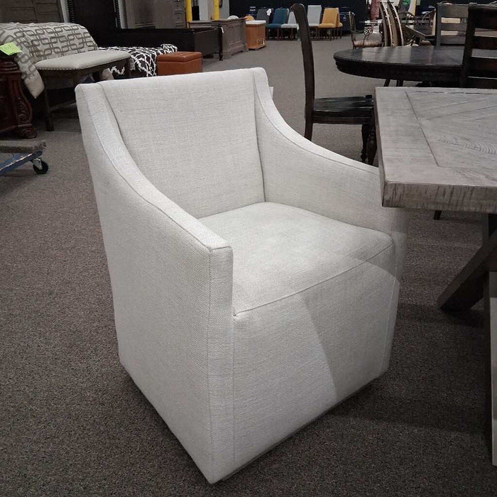Bernheart Dining Table w/ 6 White Chairs