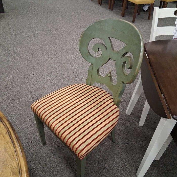 Wood Dining Table w/ 1L & 6 Grn Ch