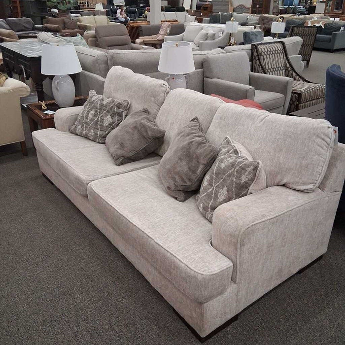Ashley Cream Fabric Sofa w/ Pillows