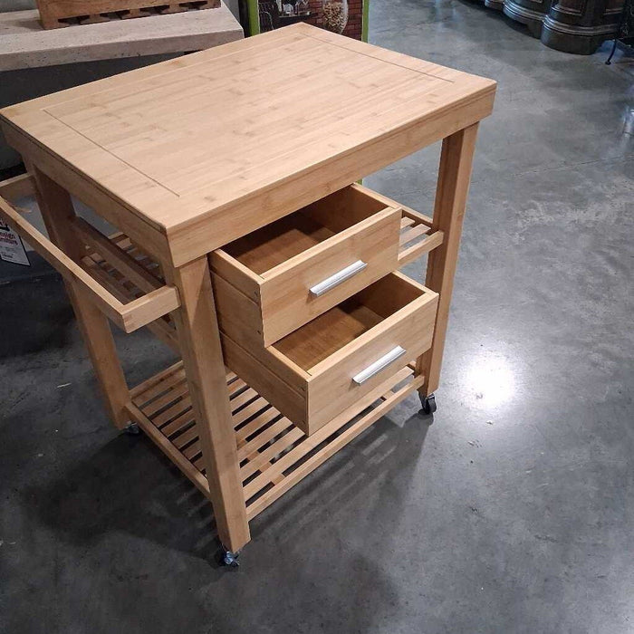 Bamboo Kitchen Island on castors