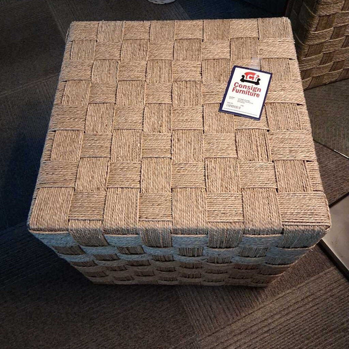 Woven Checkered Ottoman
