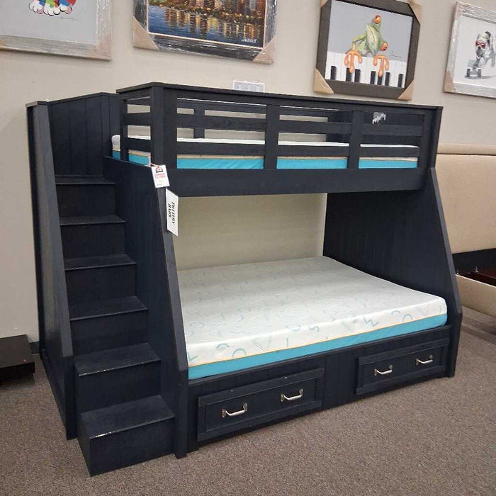 Pottery Barn T+F Blue Bunk Bed w/ Mattress