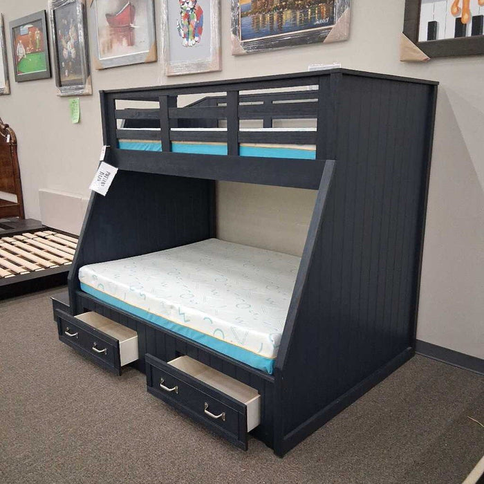Pottery Barn T+F Blue Bunk Bed w/ Mattress