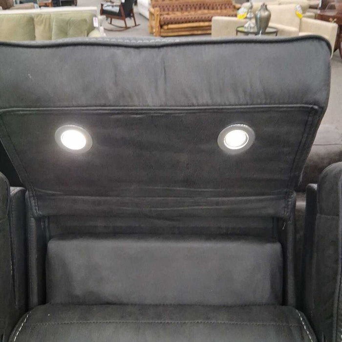 Gray Fabric Pwr Sofa w/ Tbl
