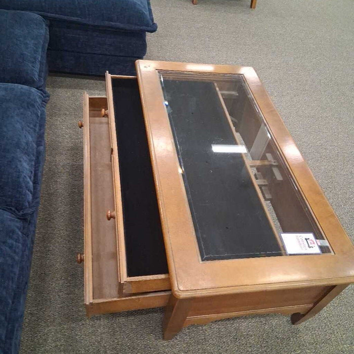Wooden 2 Dwr Display Coffee Tbl