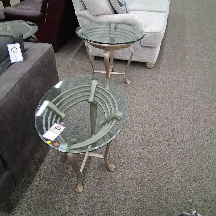 Pair of Glass End Tables