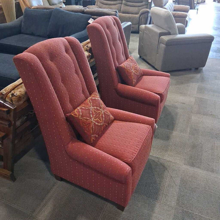 Thomasville Red Pattern Accent Chair