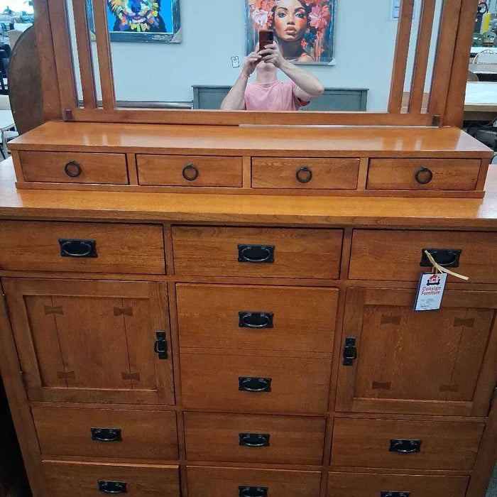 Large Mission Style Dresser w/ Mirror