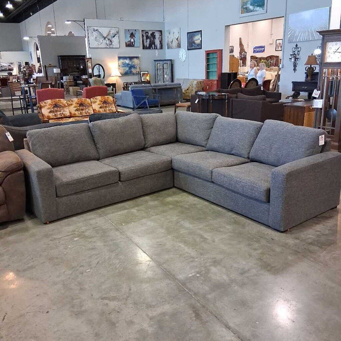 3 Pc Gray Fabric Sectional