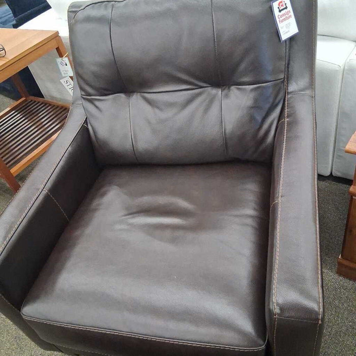 Leather Chair & Ottoman (Has Scratches)