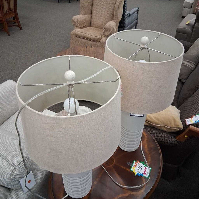 Pair Of White Lamps