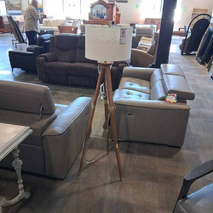 Tripod Floor Lamp w/ Brass Accents