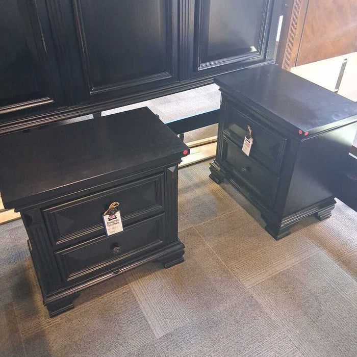 Black Panel 2 Dwr Nightstand