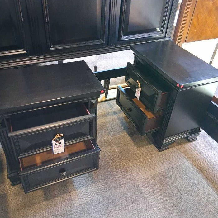 Black Panel 2 Dwr Nightstand