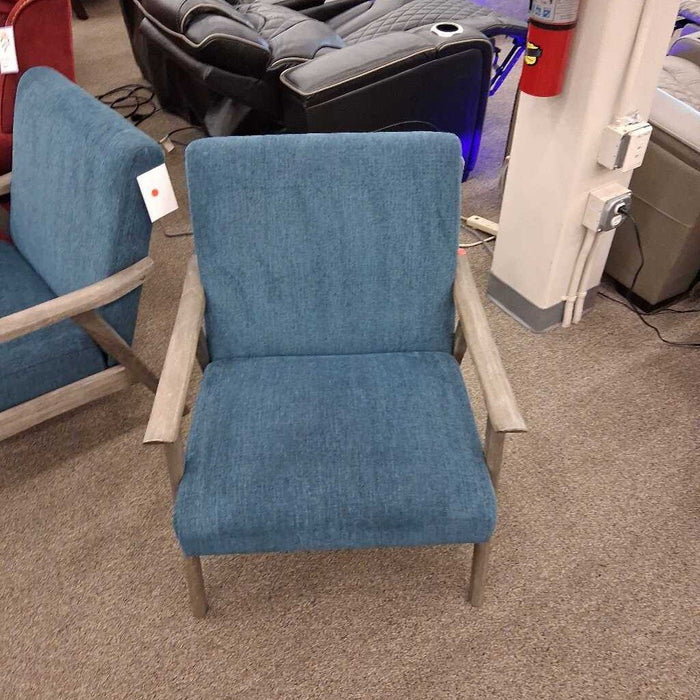 Blue Fabric Accent Chair
