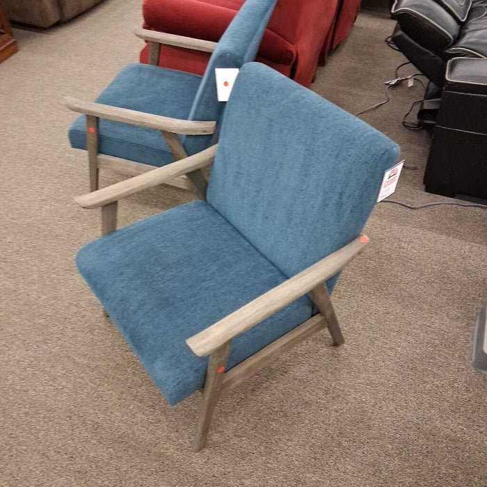 Blue Fabric Accent Chair