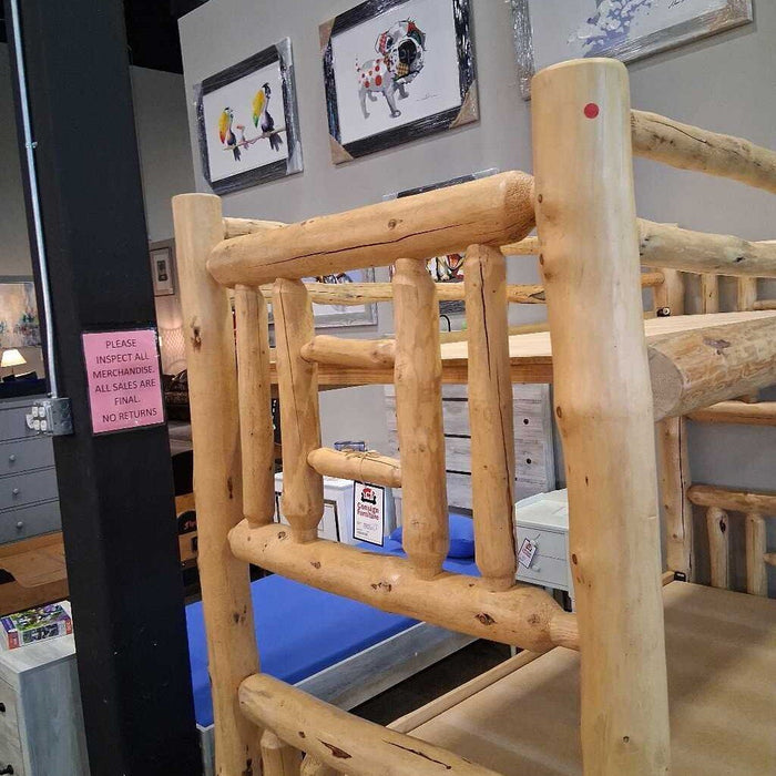 Double Twin XL Log Bunk Bed
