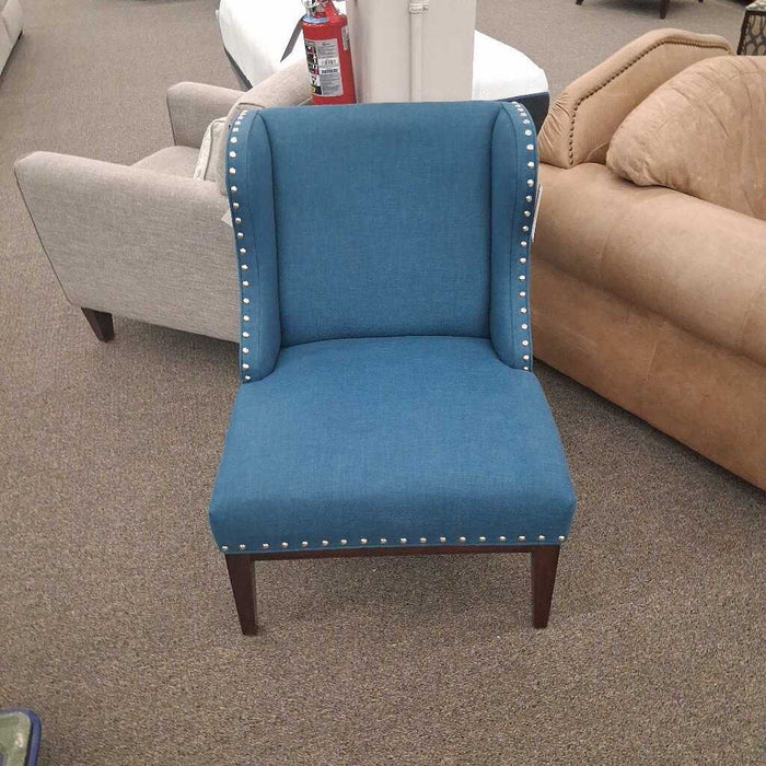 Teal Wingback Accent Chair w/ Nailheads