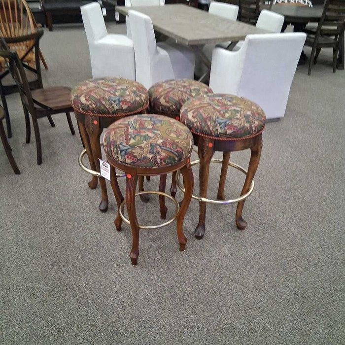 Set of 4 Pattern Fabric Barstools