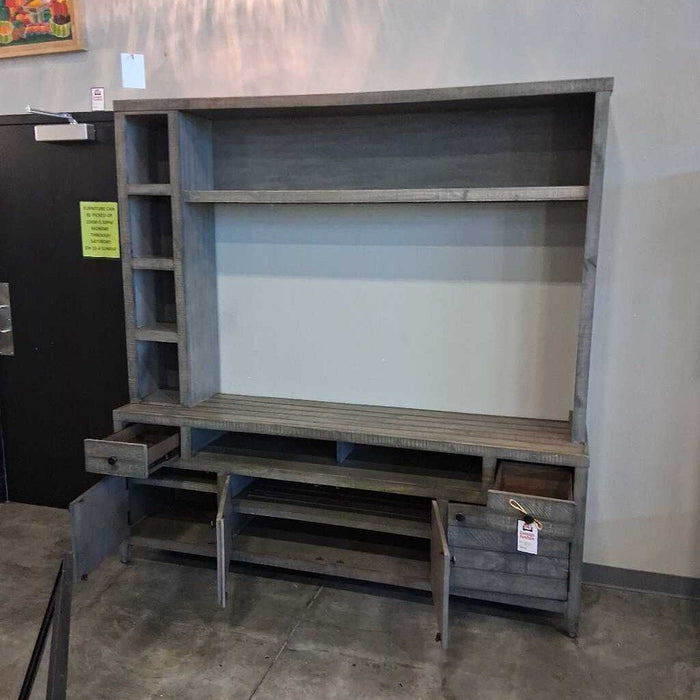 Large Gray 2 Pc Entertainment Center
