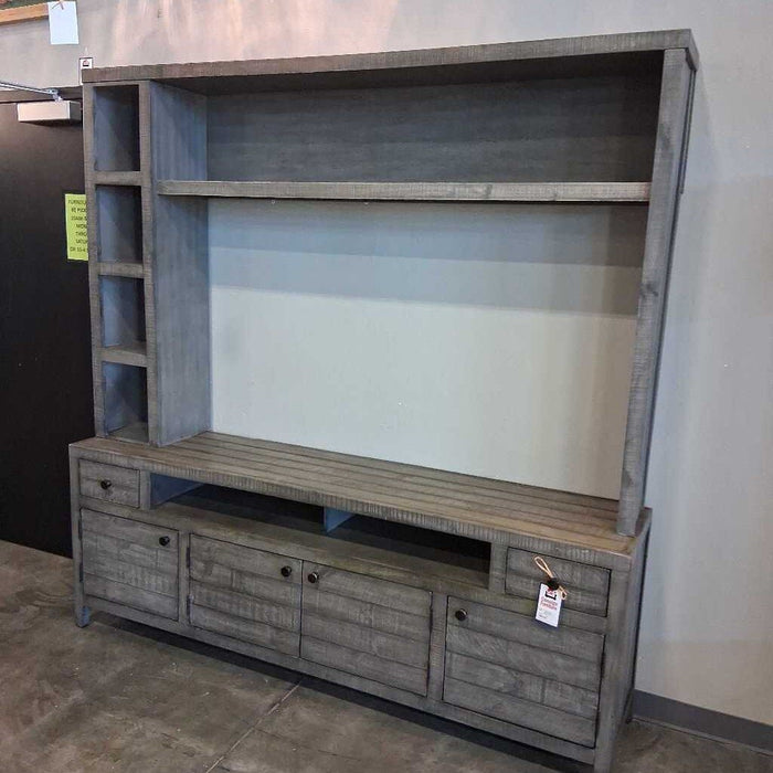 Large Gray 2 Pc Entertainment Center