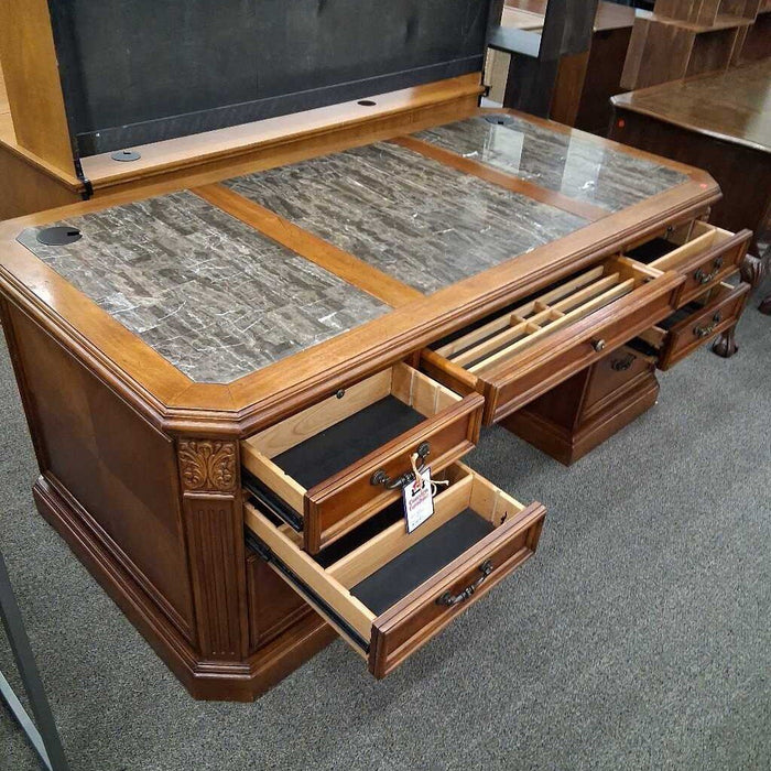 Marble Top Cherry Executive Desk