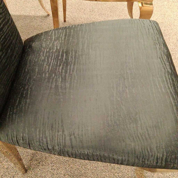 Gold Frame Black Fabric Dining Chair