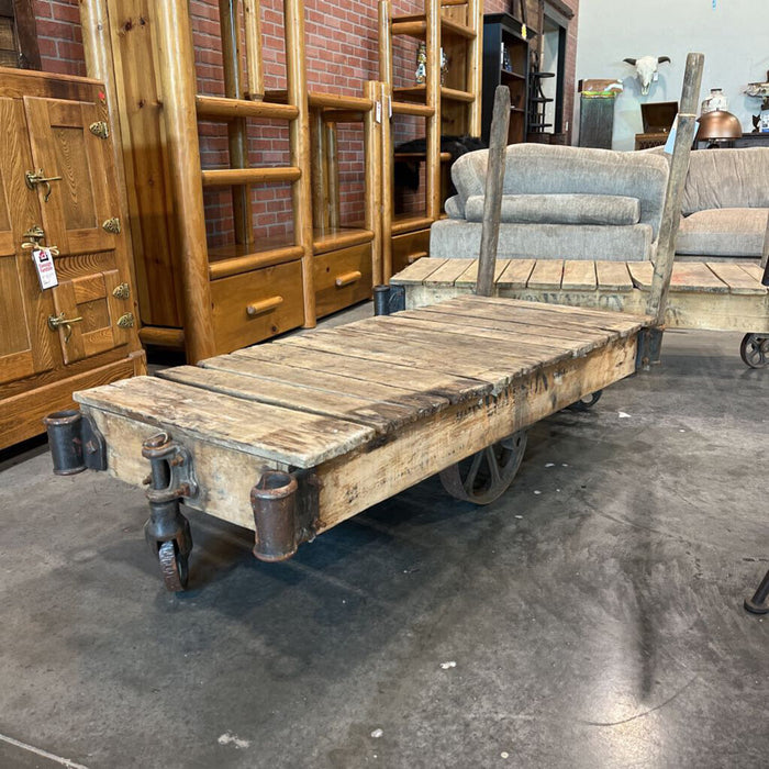 Vintage Distressed Wood Cart on Castors