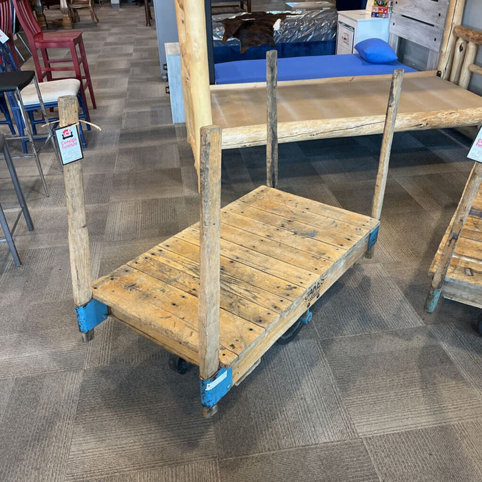 Vintage Distressed Wood Cart on Castors
