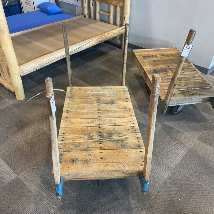 Vintage Distressed Wood Cart on Castors
