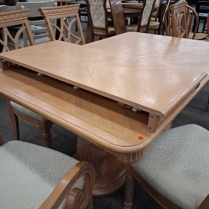 Blonde Wood Dining Table w/ 6Ch 1L
