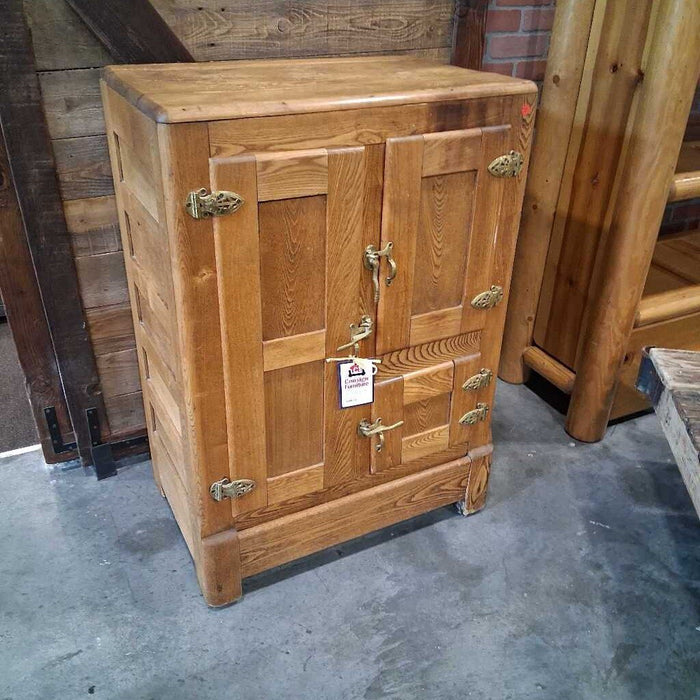 Vintage 3 Door Wood Icebox