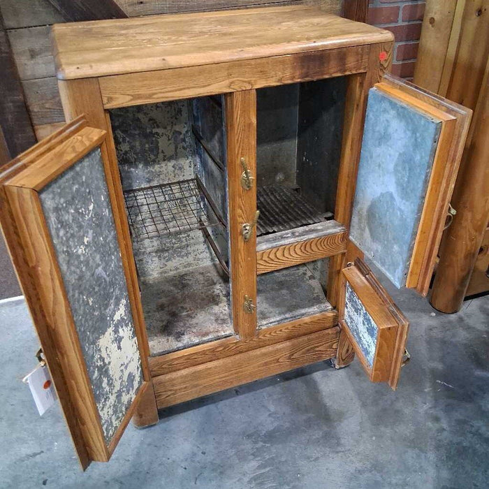 Vintage 3 Door Wood Icebox