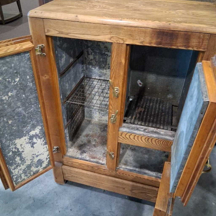Vintage 3 Door Wood Icebox