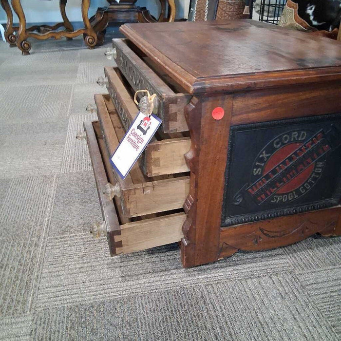 Antique Six Cord Willimantic Storage Box