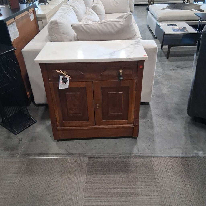 Antique Marble Top Cabinet w/ Dwr