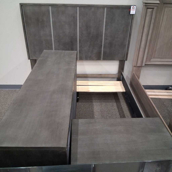 Gray Queen Bed Frame w/ NS & Dresser