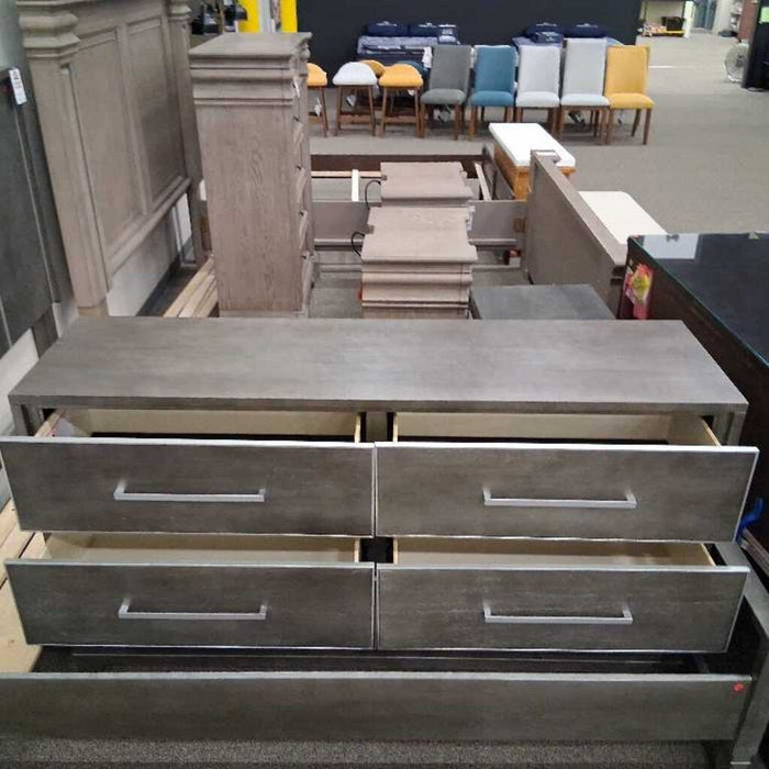 Gray Queen Bed Frame w/ NS & Dresser