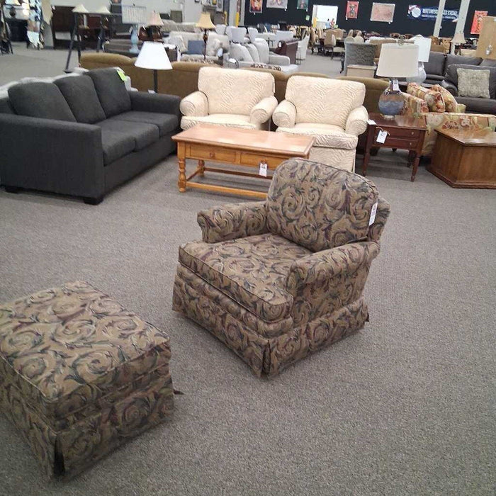 Norwalk Grn Chair & Ottoman