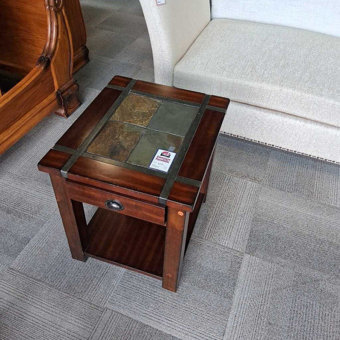 Slate Top End Table