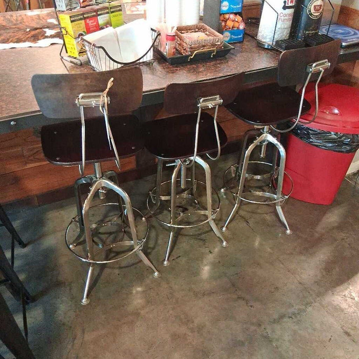 Restoration Hardware Set of 3 Adj Barstools