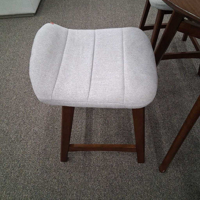 Brown Pub Table w/ 4 Gray Fabric Barstools