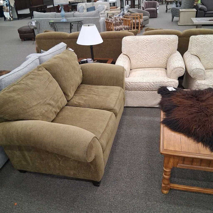 Green Fabric Loveseat