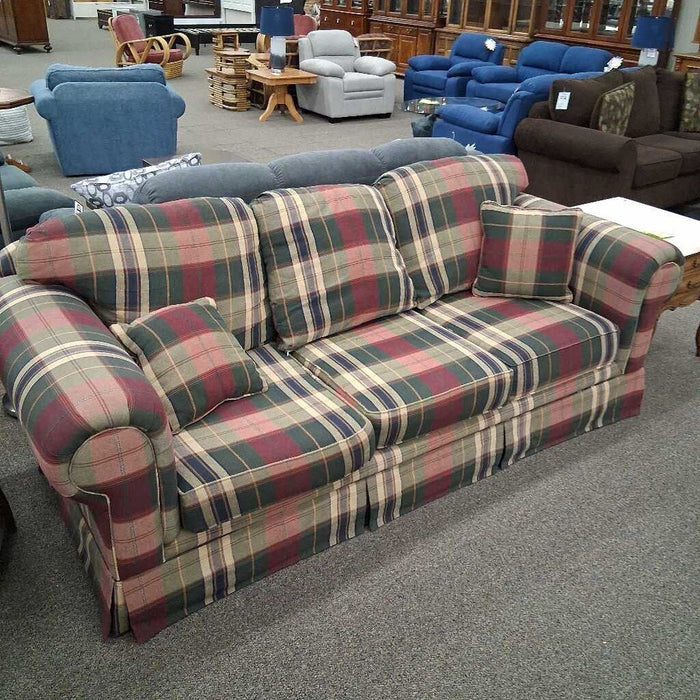 Plaid Red Sofa