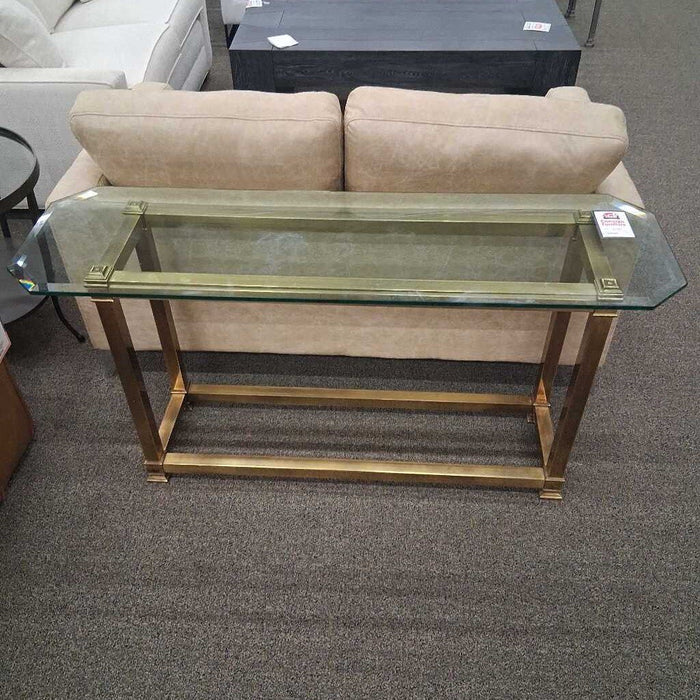 Brass & Glass Sofa Table