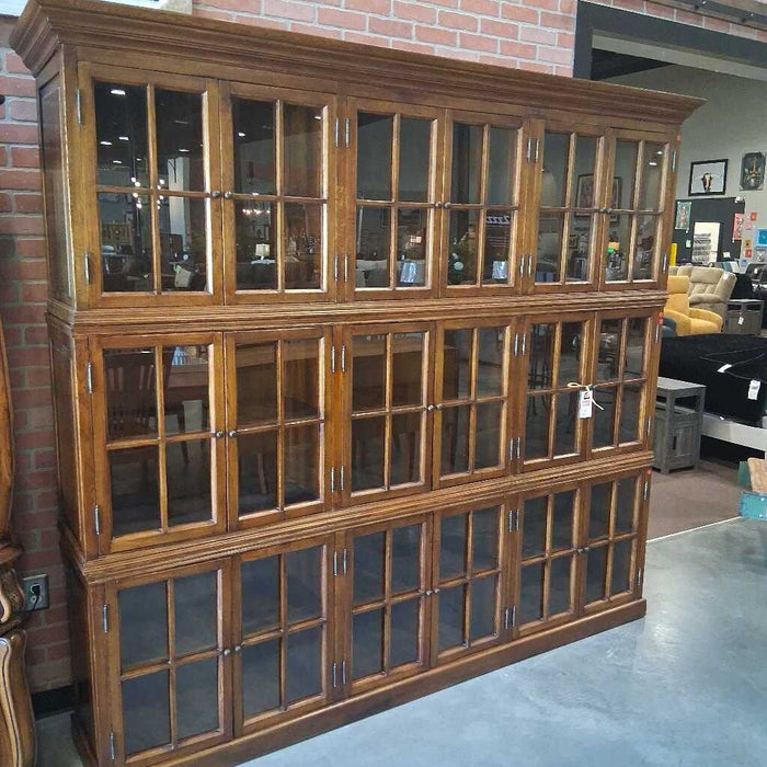Large 4 Pc Wood Wall Display Cabinet